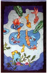 Koi Pond and Lotus